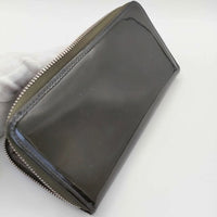 MARGARET HOWELL エナメル ロングウォレット ラウンドファスナー 長財布 ダークグリーン レディース マーガレットハウエル【中古】5-0813G∞