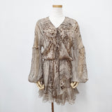 Blumarine シルク パイソン柄 チュニック ワンピース ベージュ レディース ブルマリン【中古】5-0811M◎