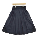 MHL. COTTON CUPRA PLAINWEAVE 定価28930円 595-5132500 サイズ2 ロングスカート 25SS ネイビー レディース エムエイチエル【中古】5-0614M♪