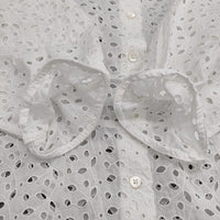 MARGARET HOWELL カットワーク 刺繍 日本製 七分袖 ブラウス シャツ ホワイト レディース マーガレットハウエル【中古】5-0708M♪