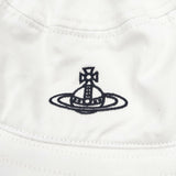 Vivienne Westwood オーブ刺繍 バケットハット ユニセックス ムーンバット サイズM～S ハット ホワイト レディース ヴィヴィアンウエストウッド【中古】5-0913G◎