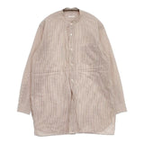 COMOLI M01-02002 バンドカラー コットン ストライプ サイズ0 長袖シャツ ピンクベージュ レディース コモリ【中古】5-1201M∞