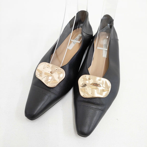 JETEE ジュテ 日本製 サイズ39 パンプス ブラック レディース【中古】5-0901G◎