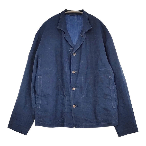 45R/45rpm インディゴリネンJACKET 定価102300円 テーラードジャケット ネイビー レディース フォーティーファイブアールピーエム【中古】5-0614M♪