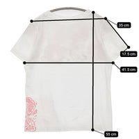 45R/45rpm 花柄ブロックプリント45星T-SHIRT 半袖Ｔシャツ ホワイト レッド レディース フォーティーファイブアールピーエム【中古】5-0708S♪