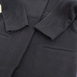 YLEVE super100s ダブルメルトンノーカラーコート サイズ1 コート ネイビー レディース イレーヴ【中古】5-1103A♪