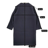 YLEVE super100s ダブルメルトンノーカラーコート サイズ1 コート ネイビー レディース イレーヴ【中古】5-1103A♪