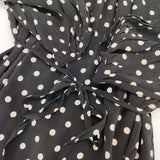 sacra ポルカドット ベルト付き レーヨンキュプラドレス ワンピース ブラック ベージュ レディース サクラ【中古】5-1022M∞