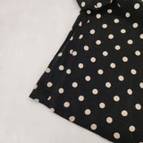 sacra ポルカドット ベルト付き レーヨンキュプラドレス ワンピース ブラック ベージュ レディース サクラ【中古】5-1022M∞