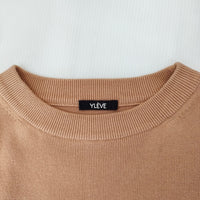YLEVE 168-9162038 コットン 半袖 ドロップショルダー ニット オレンジ レディース イレーヴ【中古】5-0708S♪