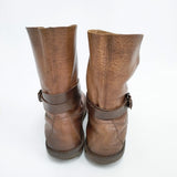 trippen fold closed boots クロスベルト レザー ブーツ ブラウン メンズ トリッペン【中古】6-0202T◎