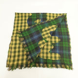 45R/45rpm ロゴ チェック マフラー ストール イエロー カーキ レディース フォーティーファイブアールピーエム【中古】5-1128T◎