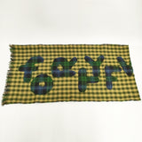 45R/45rpm ロゴ チェック マフラー ストール イエロー カーキ レディース フォーティーファイブアールピーエム【中古】5-1128T◎