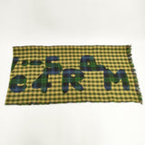 45R/45rpm ロゴ チェック マフラー ストール イエロー カーキ レディース フォーティーファイブアールピーエム【中古】5-1128T◎