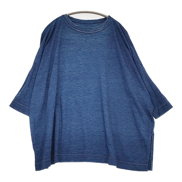 45R/45rpm ワイド サイドスリット 長袖Ｔシャツ カットソー ロンＴ ネイビー レディース フォーティーファイブアールピーエム【中古】5-0708M♪
