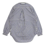 INED ストライプ コットン ブラウス シャツ ホワイト ブルー レディース イネド【中古】5-1022M∞