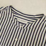 INED ストライプ コットン ブラウス シャツ ホワイト ブルー レディース イネド【中古】5-1022M∞