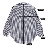 INED ストライプ コットン ブラウス シャツ ホワイト ブルー レディース イネド【中古】5-1022M∞