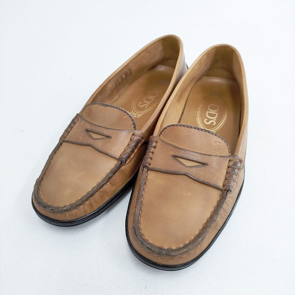 TOD'S コインローファー 35サイズ ローファー ブラウン レディース トッズ【中古】5-0904G◎