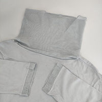 Plantation コットンチュール七分袖Tシャツ 定価17600円 Ｔシャツ カットソー 24SS ライトブルー レディース プランテーション【中古】5-0804M∞