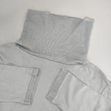 Plantation コットンチュール七分袖Tシャツ 定価17600円 Ｔシャツ カットソー 24SS ライトブルー レディース プランテーション【中古】5-0804M∞