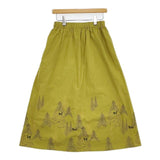 Lilou&Lily 刺繍 深い森の中のキツネ ロングスカート イエロー系 レディース リルアンドリリー【中古】5-1016M∞