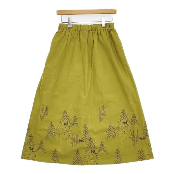 Lilou&Lily 刺繍 深い森の中のキツネ ロングスカート イエロー系 レディース リルアンドリリー【中古】5-1016M∞