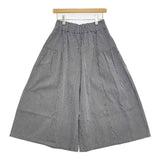 Cotton House Aya ヒッコリー キュロット ワイド パンツ ネイビー ホワイト レディース コットンハウスアヤ【中古】5-1016G∞