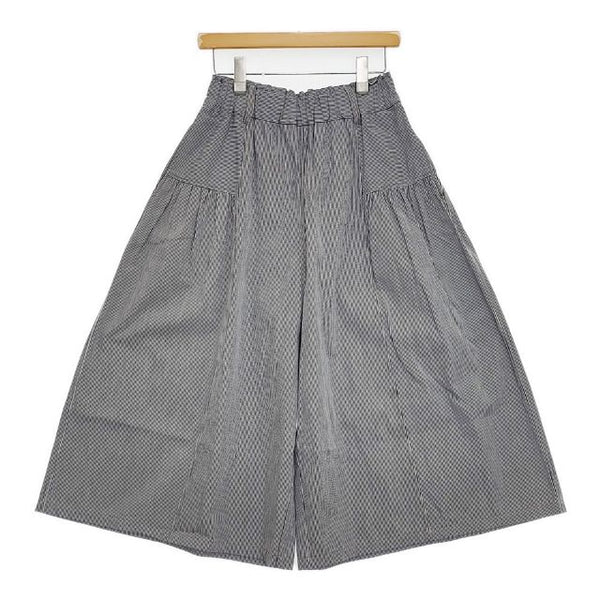 Cotton House Aya ヒッコリー キュロット ワイド パンツ ネイビー ホワイト レディース コットンハウスアヤ【中古】5-1016G∞