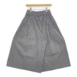 Cotton House Aya ヒッコリー キュロット ワイド パンツ ネイビー ホワイト レディース コットンハウスアヤ【中古】5-1016G∞