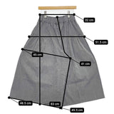 Cotton House Aya ヒッコリー キュロット ワイド パンツ ネイビー ホワイト レディース コットンハウスアヤ【中古】5-1016G∞