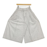 Cotton House Aya ヒッコリー キュロット コットン パンツ ホワイト ネイビー レディース コットンハウスアヤ【中古】5-1022G∞