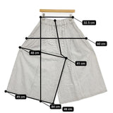 Cotton House Aya ヒッコリー キュロット コットン パンツ ホワイト ネイビー レディース コットンハウスアヤ【中古】5-1022G∞