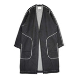 TAGE テンセルナイロンロングコーディガン 羽織 ガウン ダンボールニット カーディガン ブラック レディース タージュ【中古】5-1005M∞