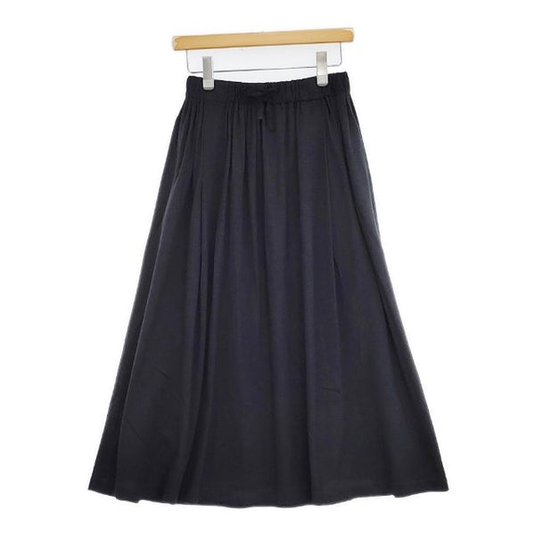 PUPULA 114243F コットン ウエストゴム ロングスカート ブラック レディース ププラ【中古】5-1022M∞