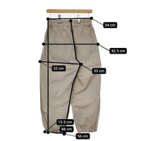 pas a pas 後染め加工 イージーパンツ Z132027 コットン パンツ ベージュ レディース パスアパス【中古】5-0804M∞