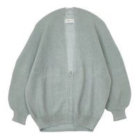 grin コットン ストローヤーン ZIP バウンド カーディガン ライトブルー レディース グリン【中古】5-0804M∞