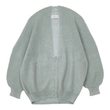 grin コットン ストローヤーン ZIP バウンド カーディガン ライトブルー レディース グリン【中古】5-0804M∞