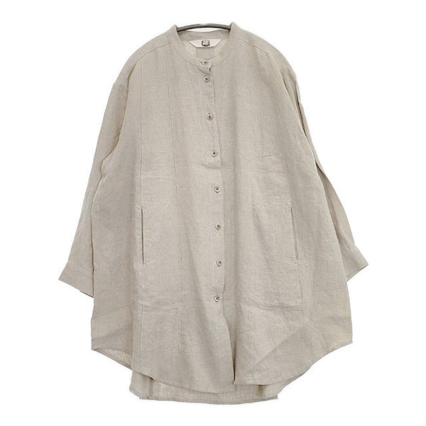 Yesterday CROSS コットンハウスアヤ リネン オーバーサイズ 長袖シャツ ベージュ レディース イエスタデイクロス【中古】5-1022M∞