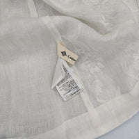 Cotton House Aya 刺繍 リネン 半袖 ブラウス シャツ ホワイト レディース コットンハウスアヤ【中古】5-0804S∞