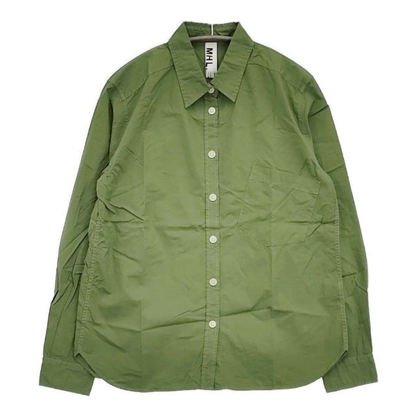 MHL. 595-153372 定価16800円 コットン 長袖シャツ グリーン レディース エムエイチエル【中古】5-1016M∞