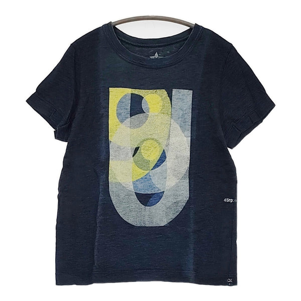 45R/45rpm サイズ2 半袖Ｔシャツ カットソー ネイビー イエロー レディース フォーティーファイブアールピーエム【中古】5-0708S♪
