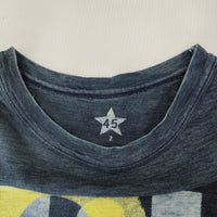45R/45rpm サイズ2 半袖Ｔシャツ カットソー ネイビー イエロー レディース フォーティーファイブアールピーエム【中古】5-0708S♪