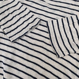 pas de calais RE EDITION ドット ボーダー リネンニットソー カットソー ベージュ ネイビー レディース パドカレ【中古】5-1016S∞