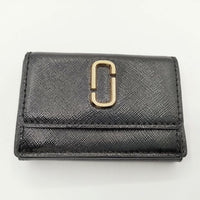 MARC JACOBS THE SNAPSHOT MINI TRIFOLD ウォレット 三つ折り財布 ブラック グレー レディース マークジェイコブス【中古】5-0813G∞