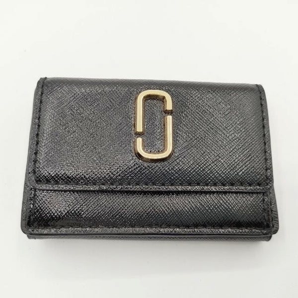 MARC JACOBS THE SNAPSHOT MINI TRIFOLD ウォレット 三つ折り財布 ブラック グレー レディース マークジェイコブス【中古】5-0813G∞