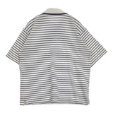 BURBERRY LONDON ノバチェック ボーダー サイズM ポロシャツ ホワイト ネイビー メンズ バーバリーロンドン【中古】5-0713S♪