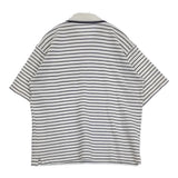 BURBERRY LONDON ノバチェック ボーダー サイズM ポロシャツ ホワイト ネイビー メンズ バーバリーロンドン【中古】5-0713S♪