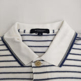 BURBERRY LONDON ノバチェック ボーダー サイズM ポロシャツ ホワイト ネイビー メンズ バーバリーロンドン【中古】5-0713S♪