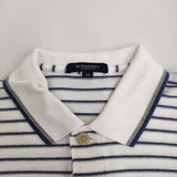 BURBERRY LONDON ノバチェック ボーダー サイズM ポロシャツ ホワイト ネイビー メンズ バーバリーロンドン【中古】5-0713S♪